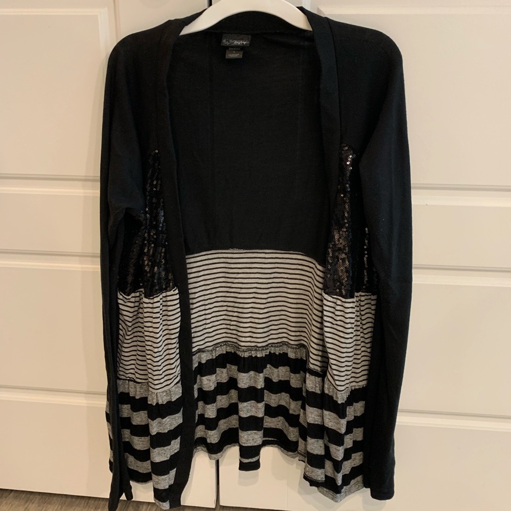Black layered cardigan